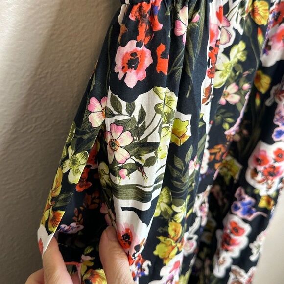 Anthropologie The Somerset Maxi Dress Sz. Small 100% Cotton NWT Black Floral - Picture 9 of 10